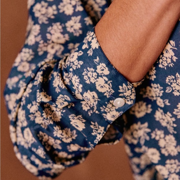 NWOT Sézane Pierro Shirt in Cara Print - Size 8 (FR Size 40) - Picture 2 of 7